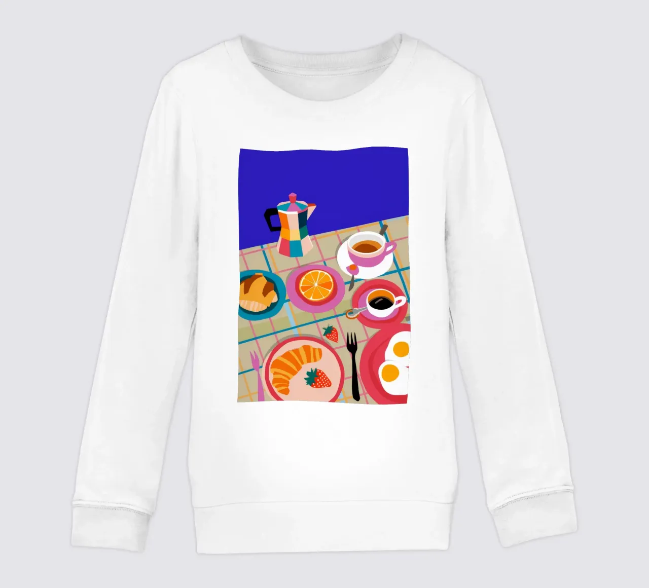 Croissant al caffè del mattino felpa bambino da Muse Artworks