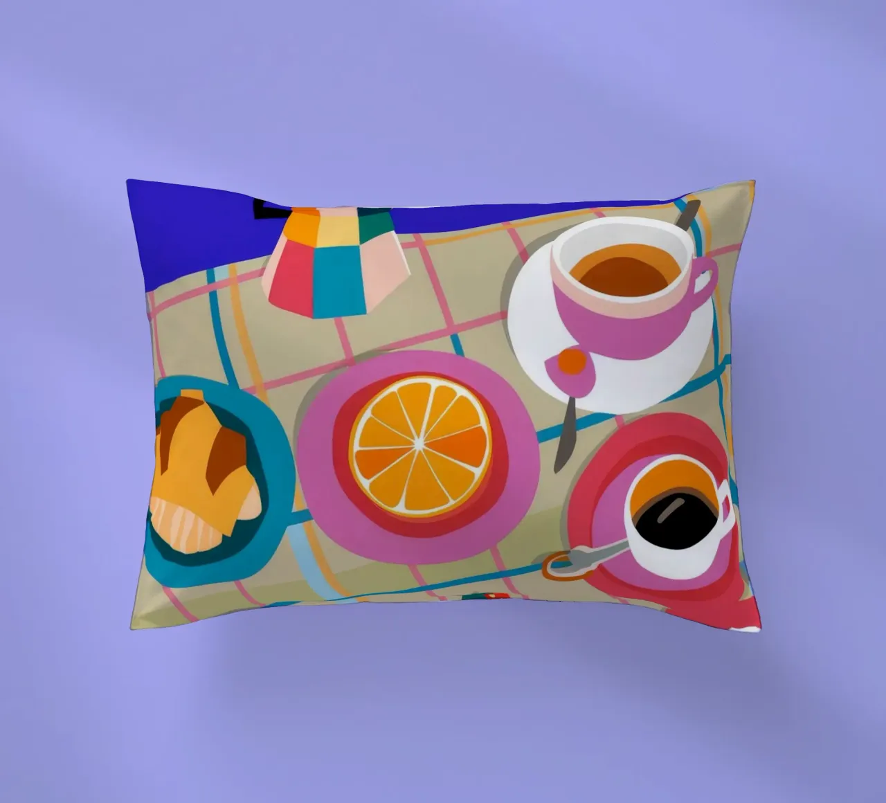 Croissant al caffè del mattino cuscino da Muse Artworks