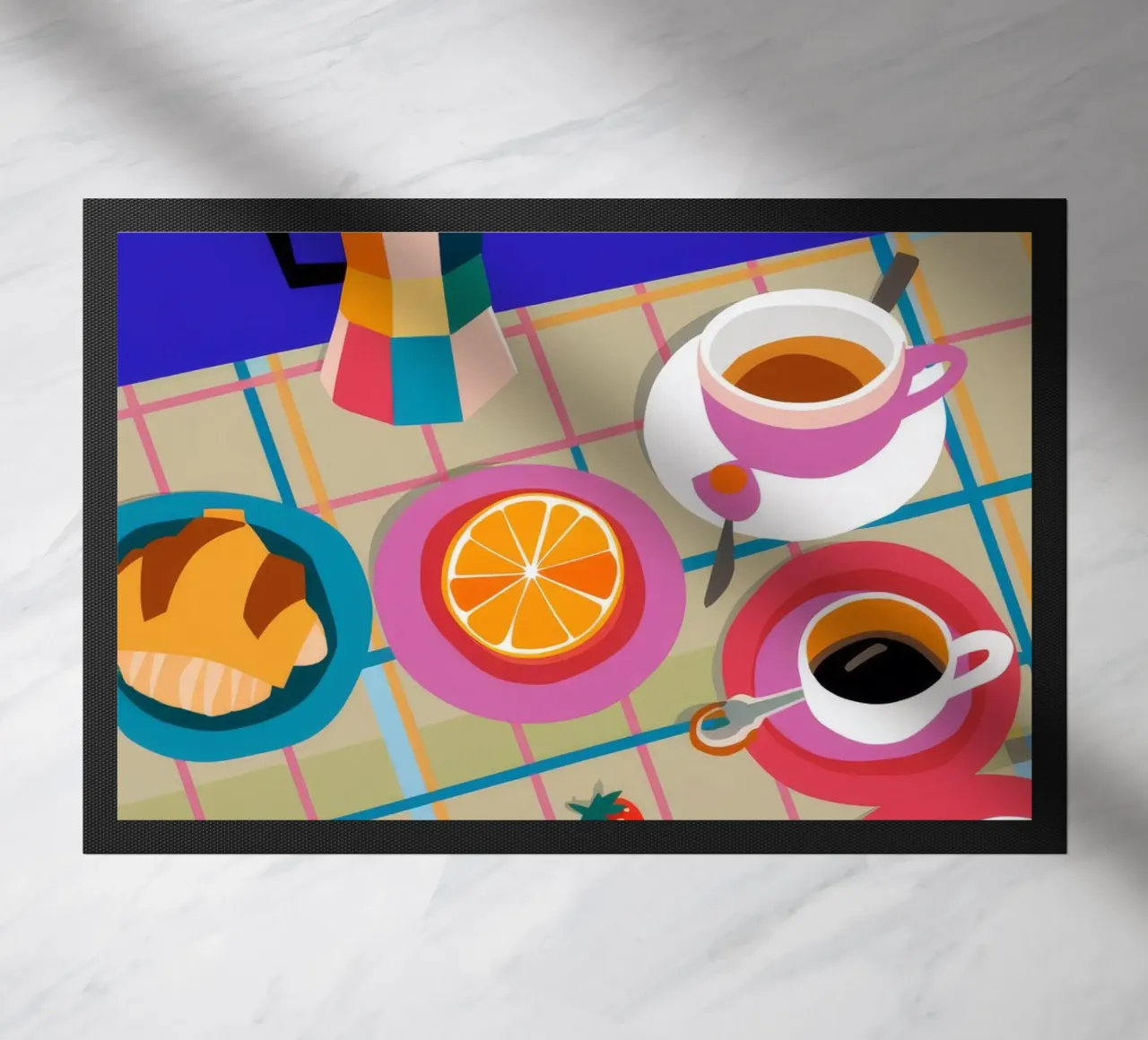 Croissant al caffè del mattino zerbino da Muse Artworks