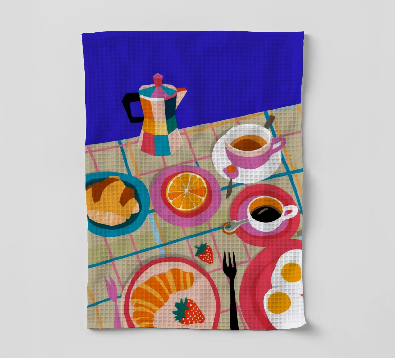 Croissant au café du matin torchon de Muse Artworks