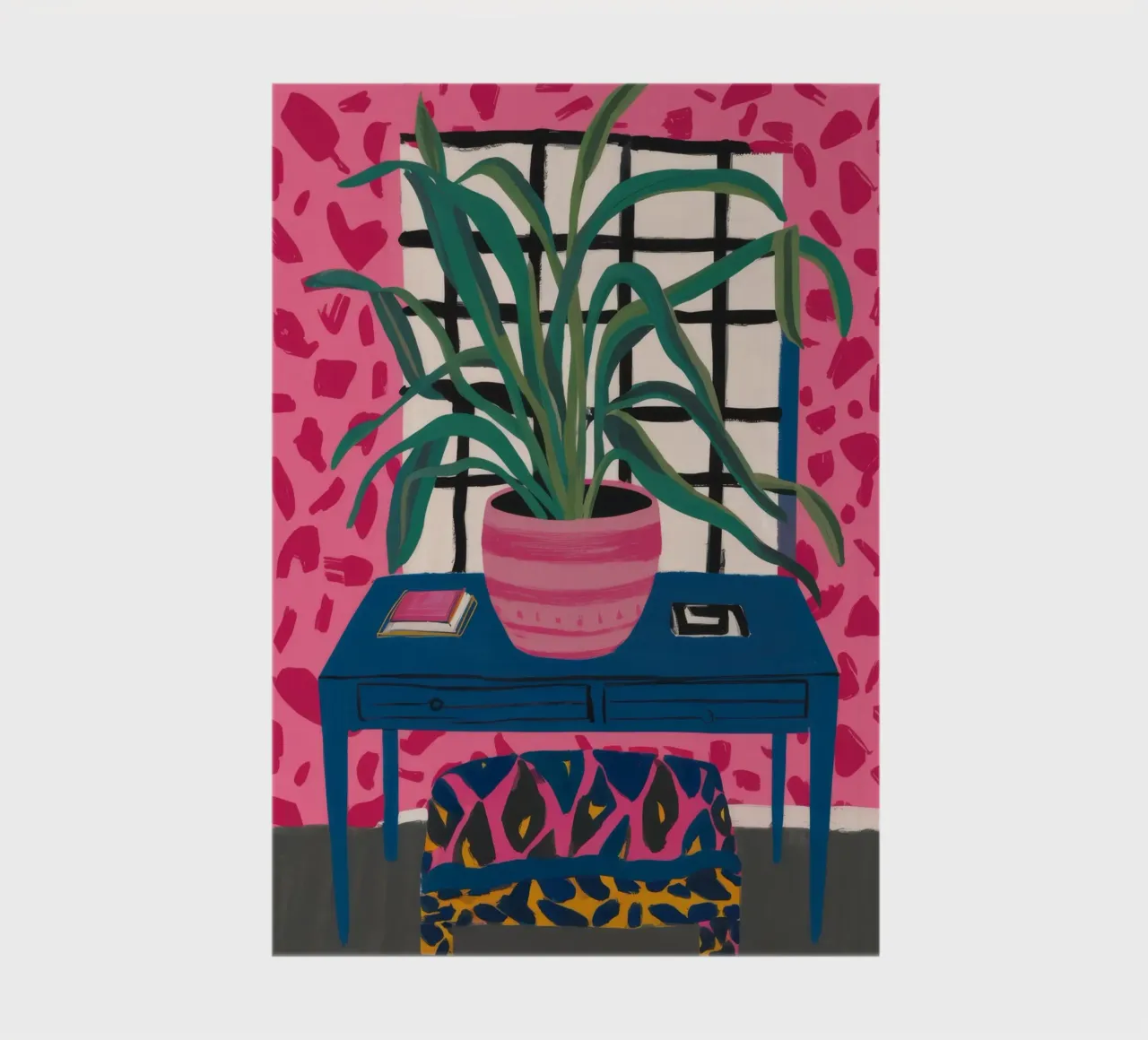 Pink Wall Teal Armchair notebook by FadeAura