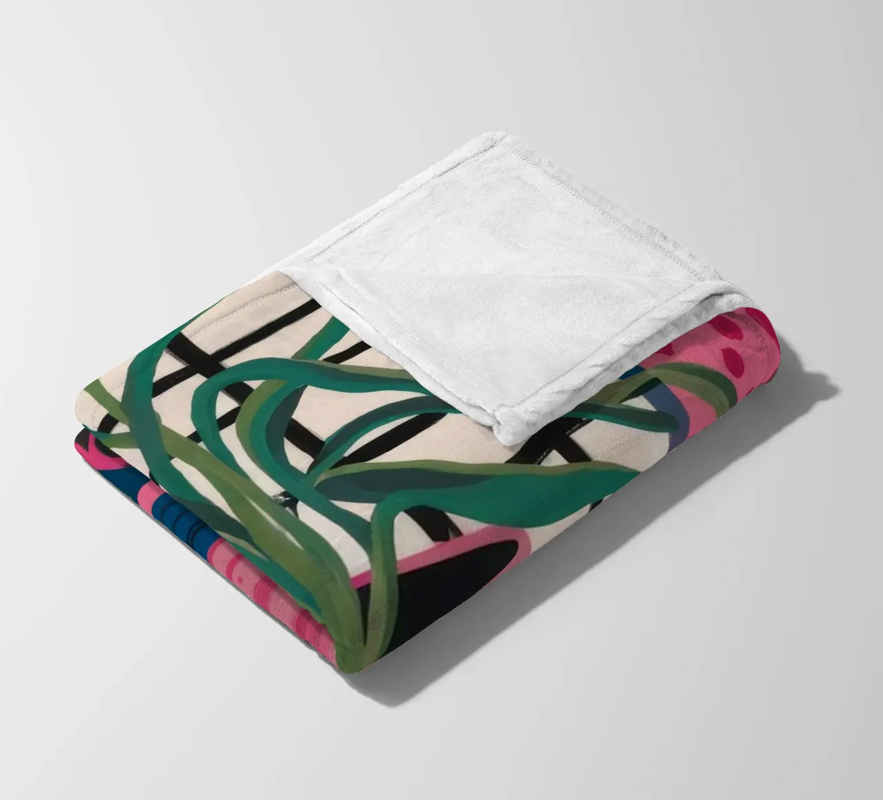 Poltrona Pink Wall Teal coperta in pile da FadeAura