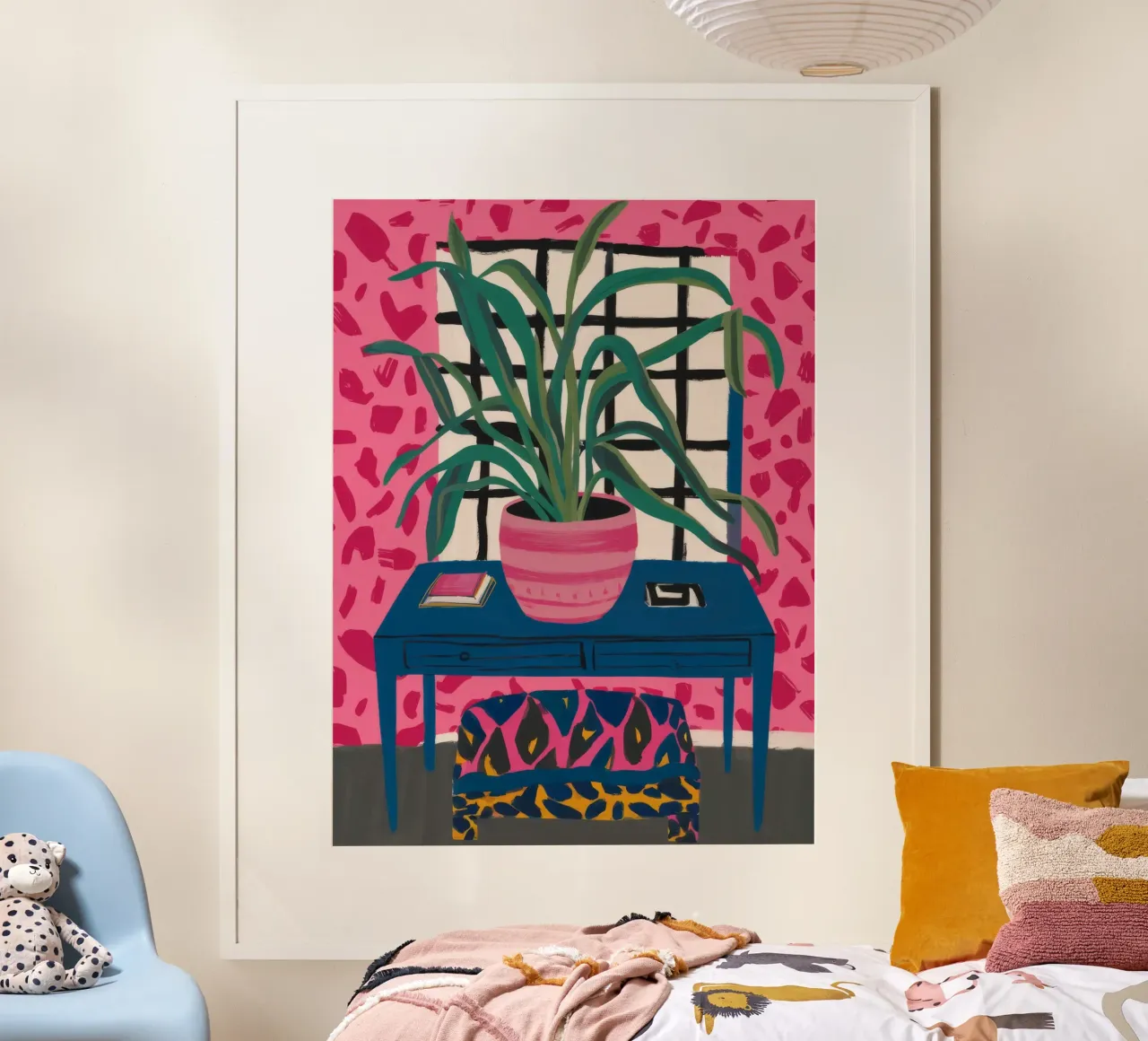 Poltrona Pink Wall Teal carta hahnemühle da FadeAura