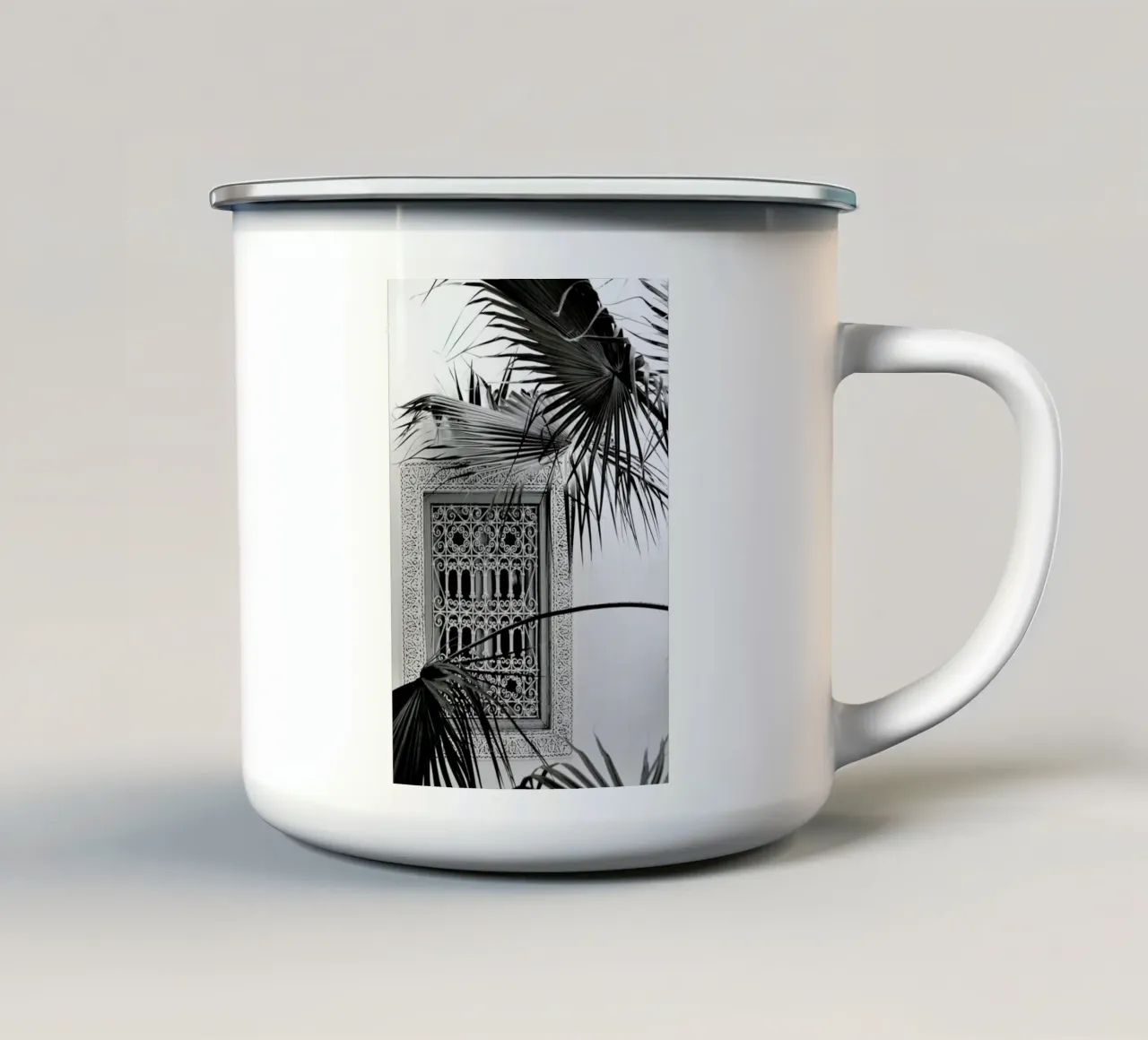 Orient Palms & Garden Dreams Black & White Edition tazza in smalto da Studio Nahili