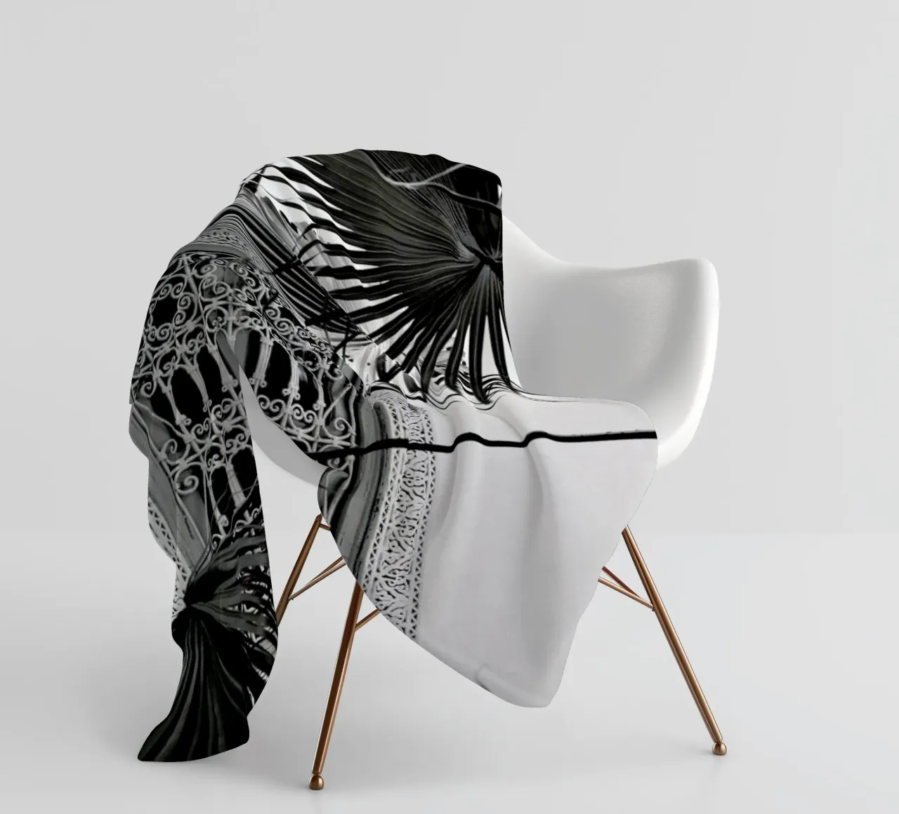 Orient Palms & Garden Dreams Black & White Edition coperta in pile da Studio Nahili