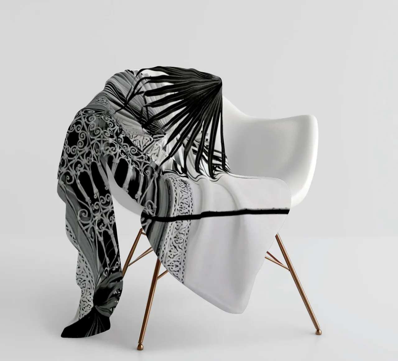 Orient Palms & Garden Dreams Black & White Edition coperta in pile da Studio Nahili