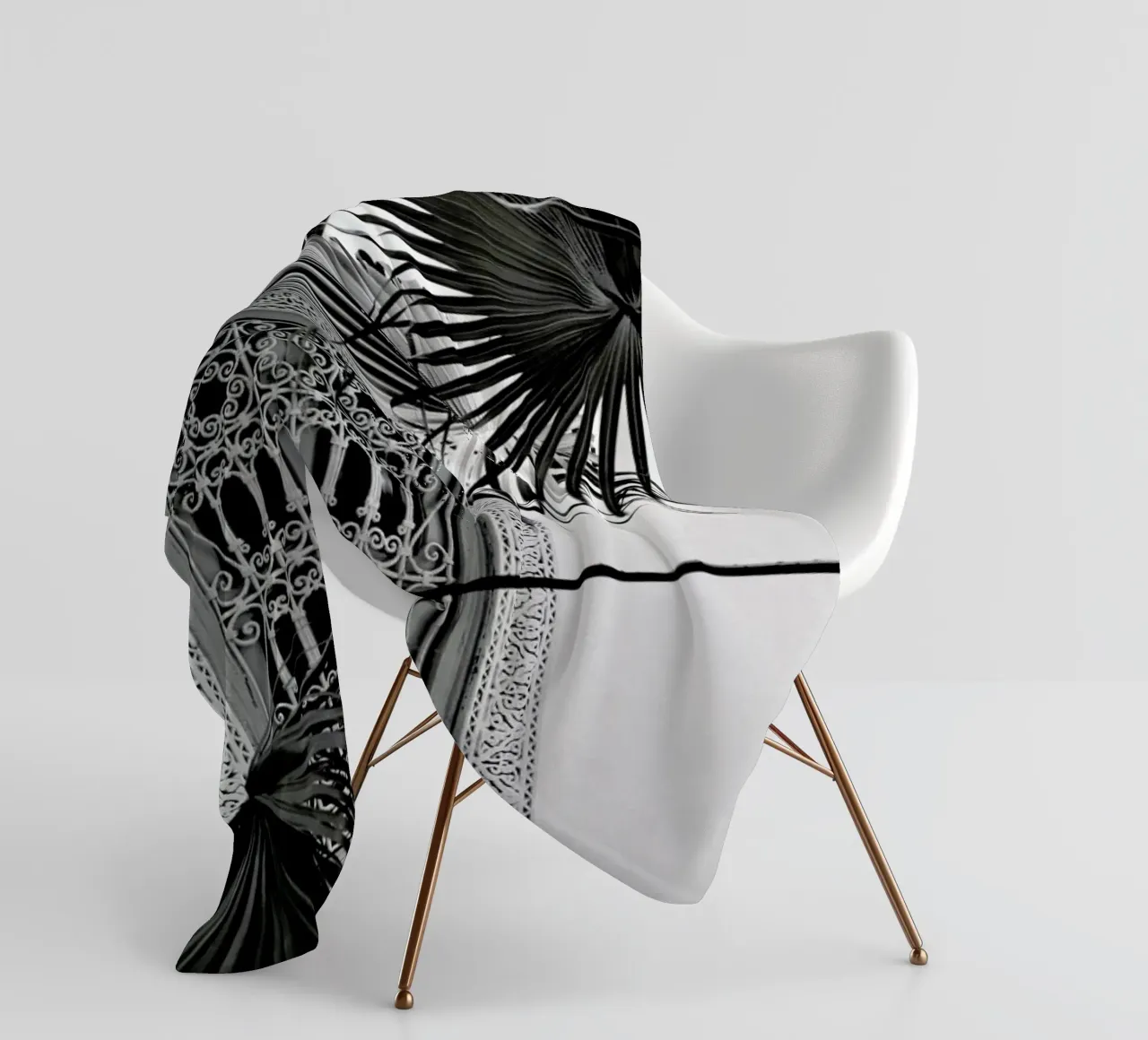 Orient Palms & Garden Dreams Black & White Edition coperta in pile da Studio Nahili
