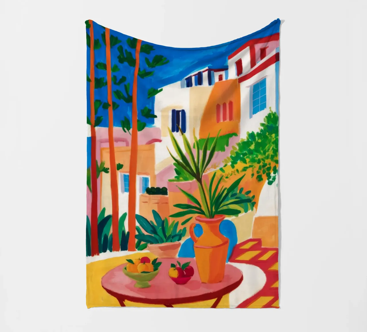 Santorini Still Life coperta in pile da Muse Artworks
