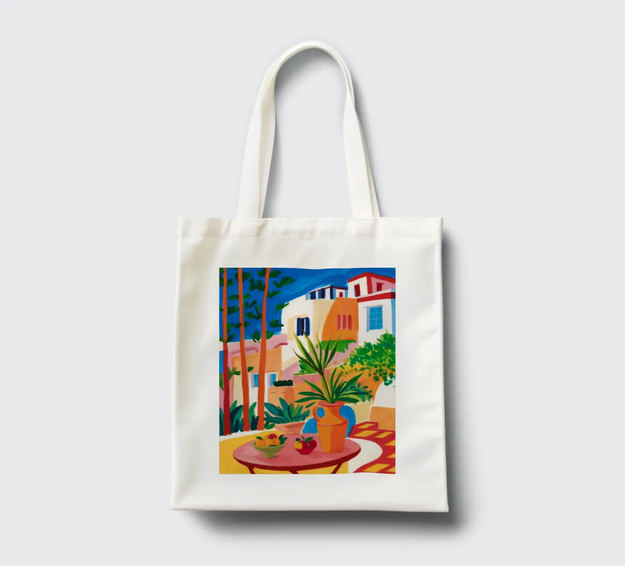 Santorini Still Life borsa in juta da Muse Artworks