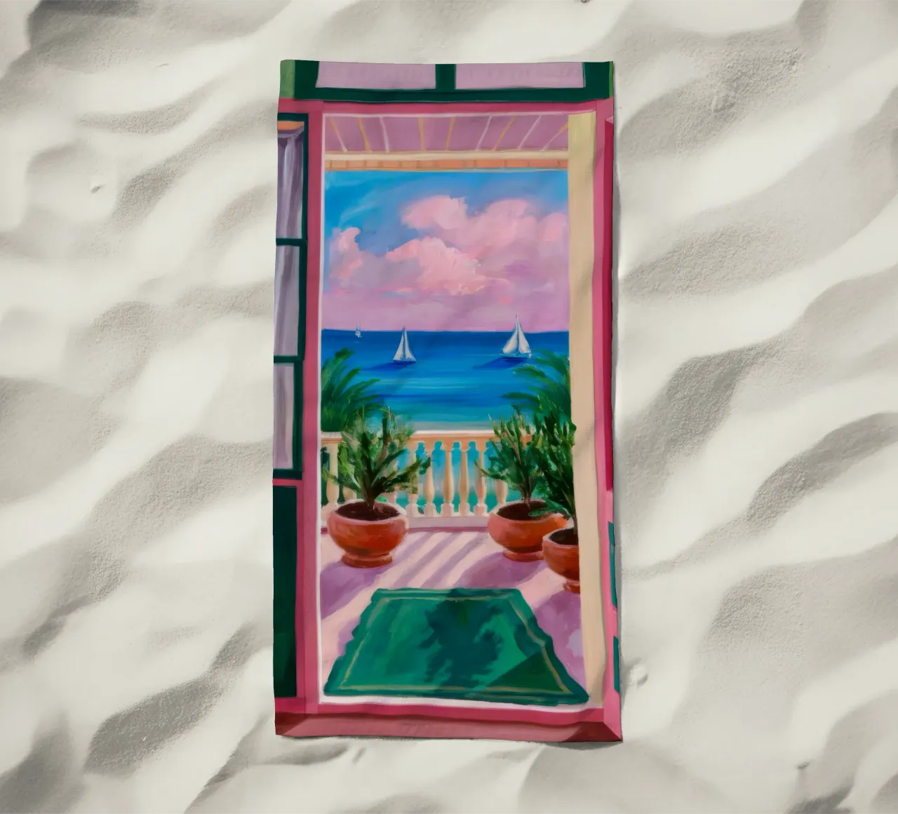 Scala del cielo rosa telo mare da FadeAura