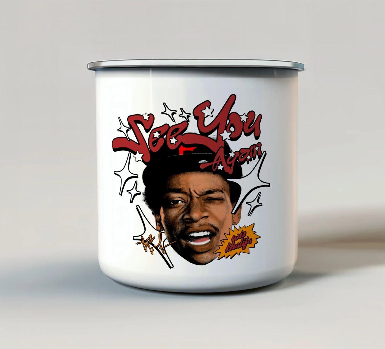 Wiz Khalifa stile Y2k tazza in smalto da Sigrid Rauuy
