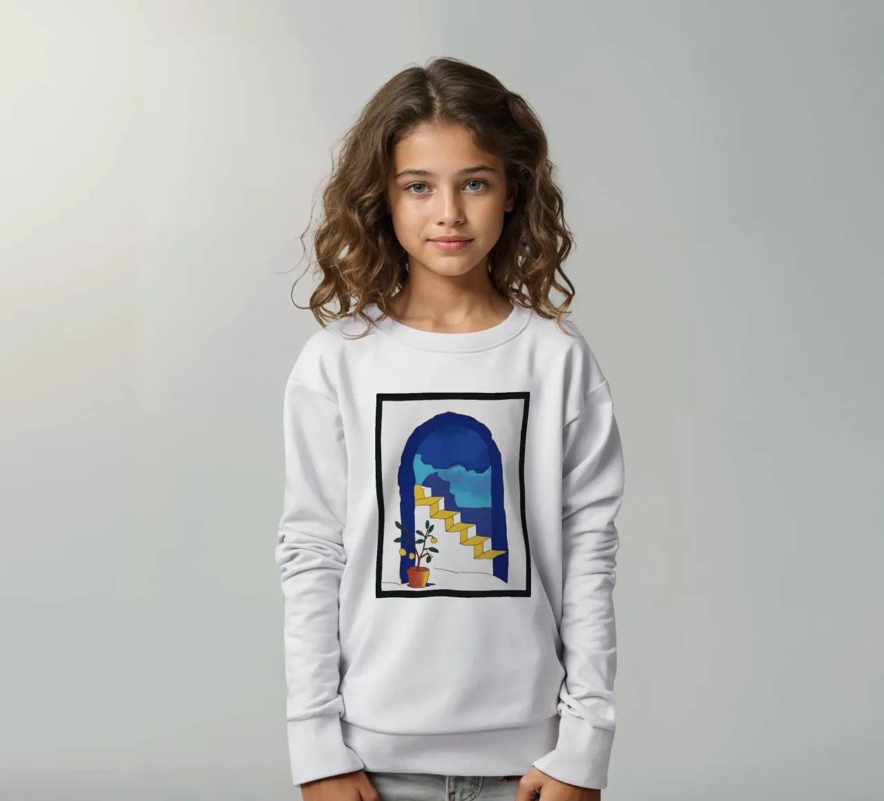 Finestra ad arco Scala felpa bambino da Muse Artworks