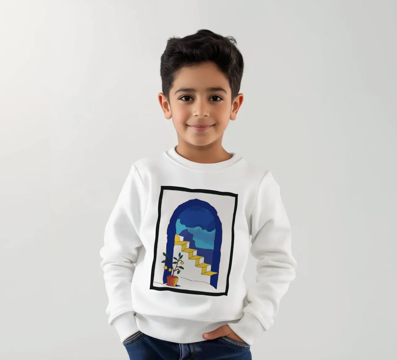 Finestra ad arco Scala felpa bambino da Muse Artworks