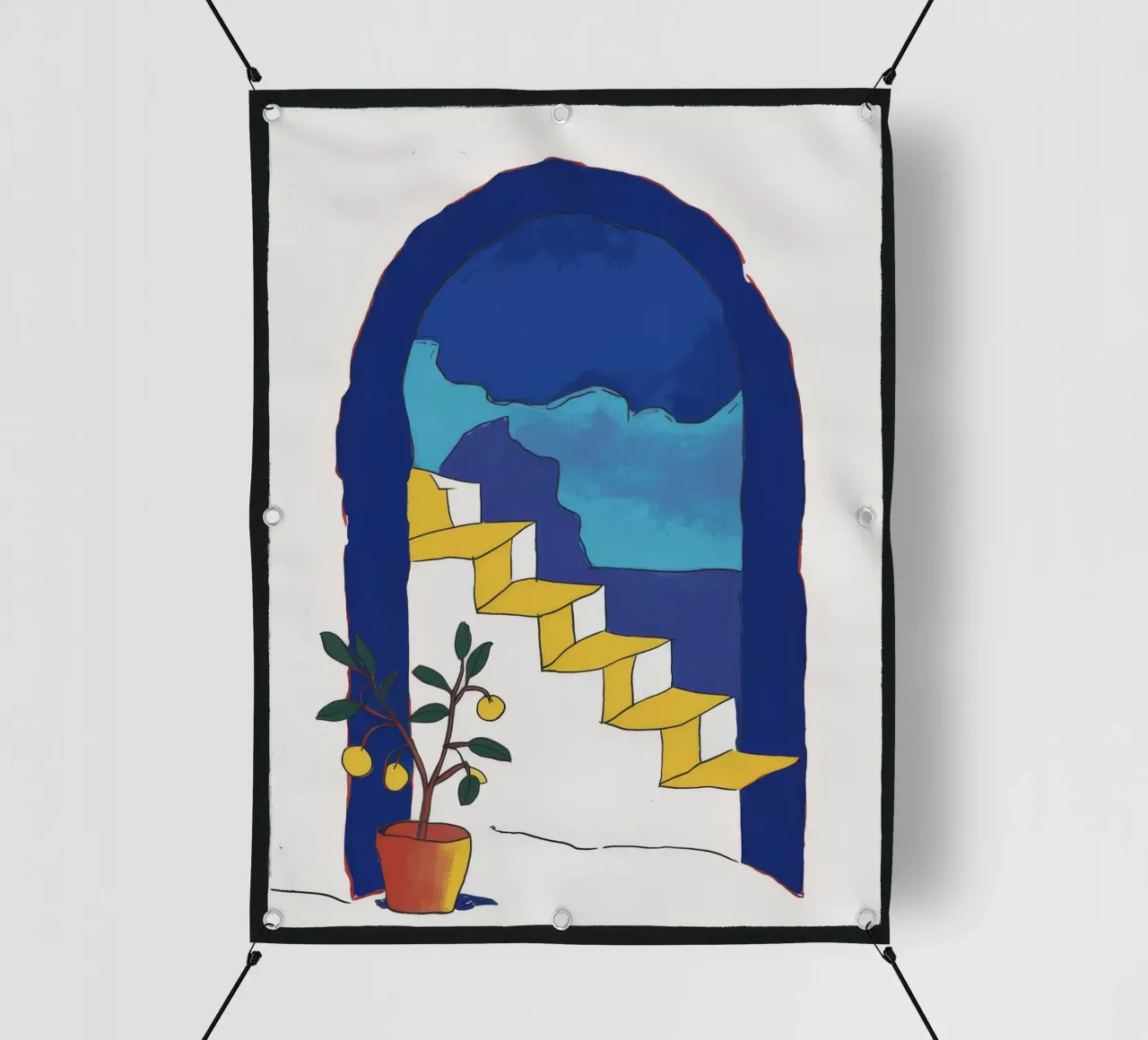 Finestra ad arco Scala telo in pvc da Muse Artworks