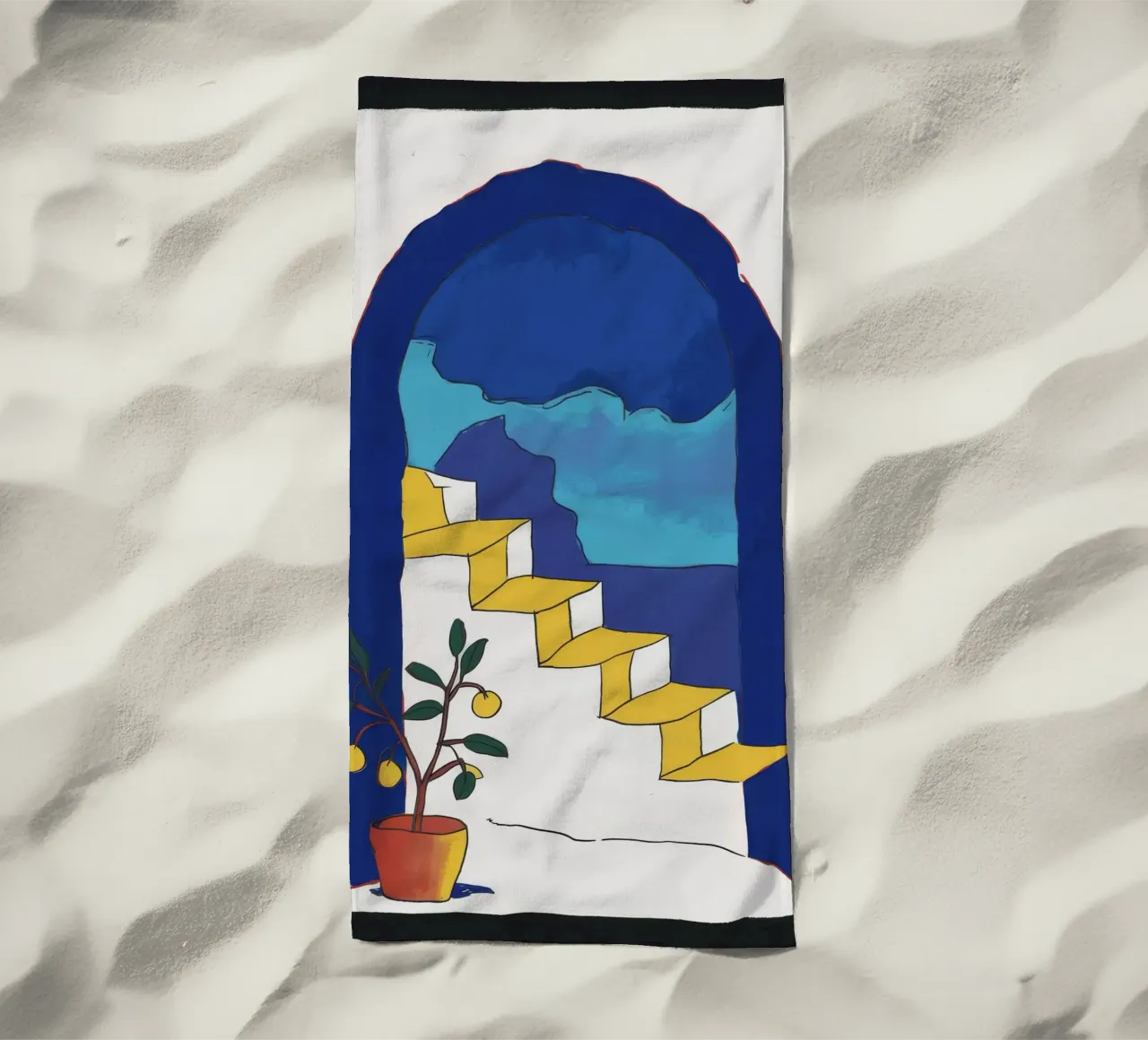Finestra ad arco Scala telo mare da Muse Artworks