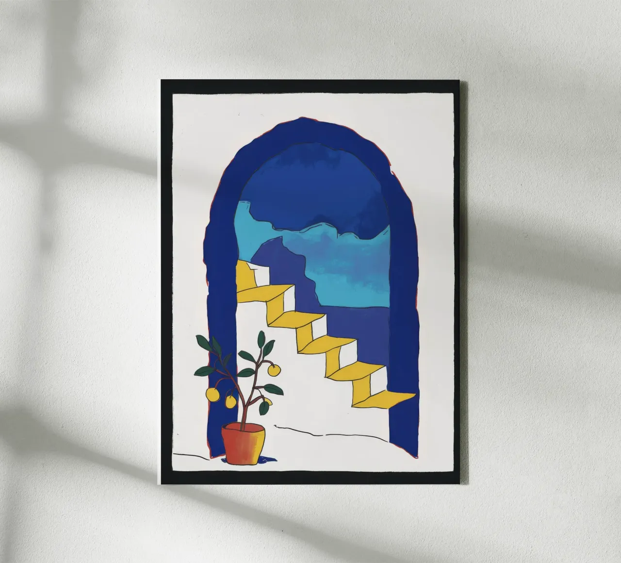 Arched Window Stairway canvas with Floater frame by Muse Artworks
