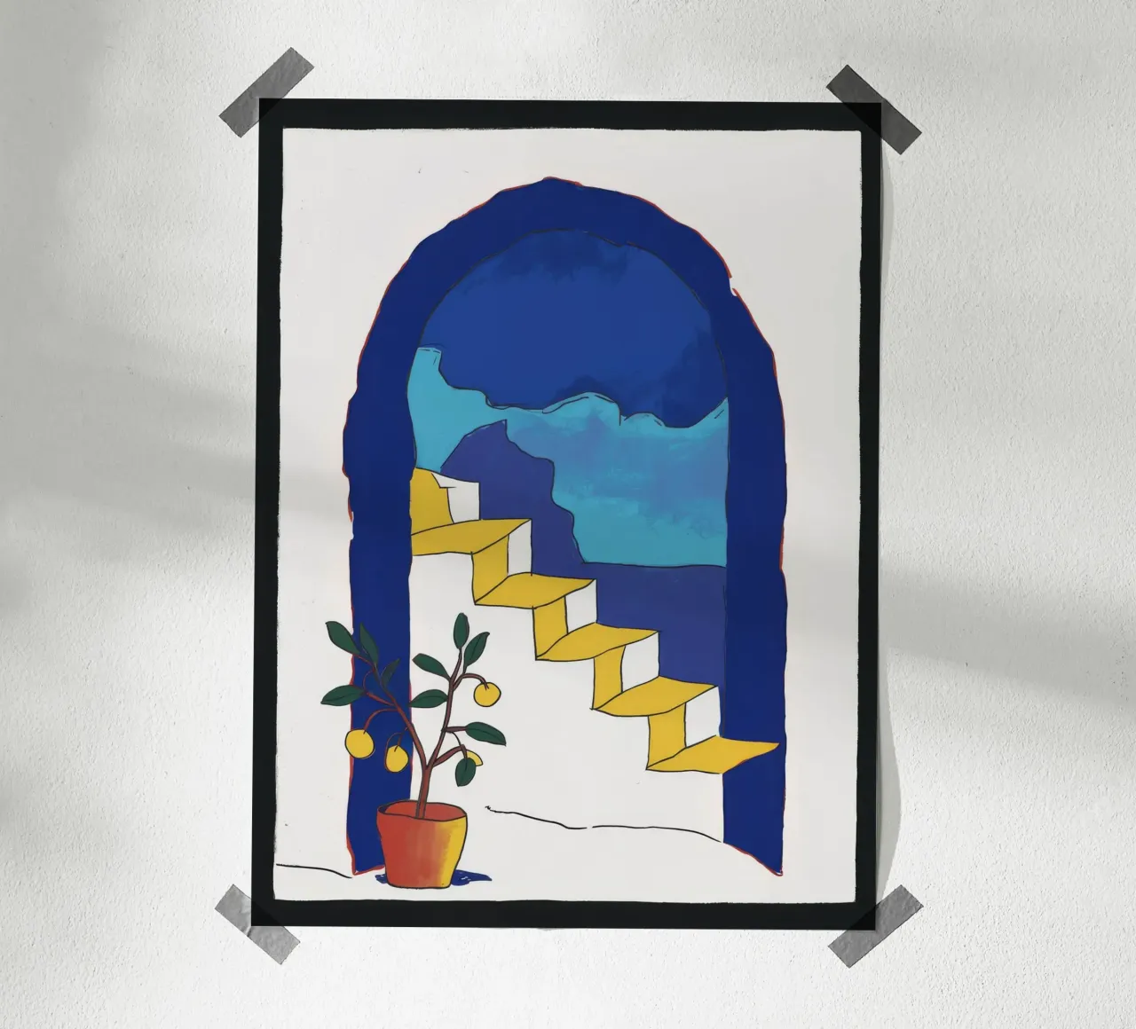 Finestra ad arco Scala poster con telaio in plastica da Muse Artworks