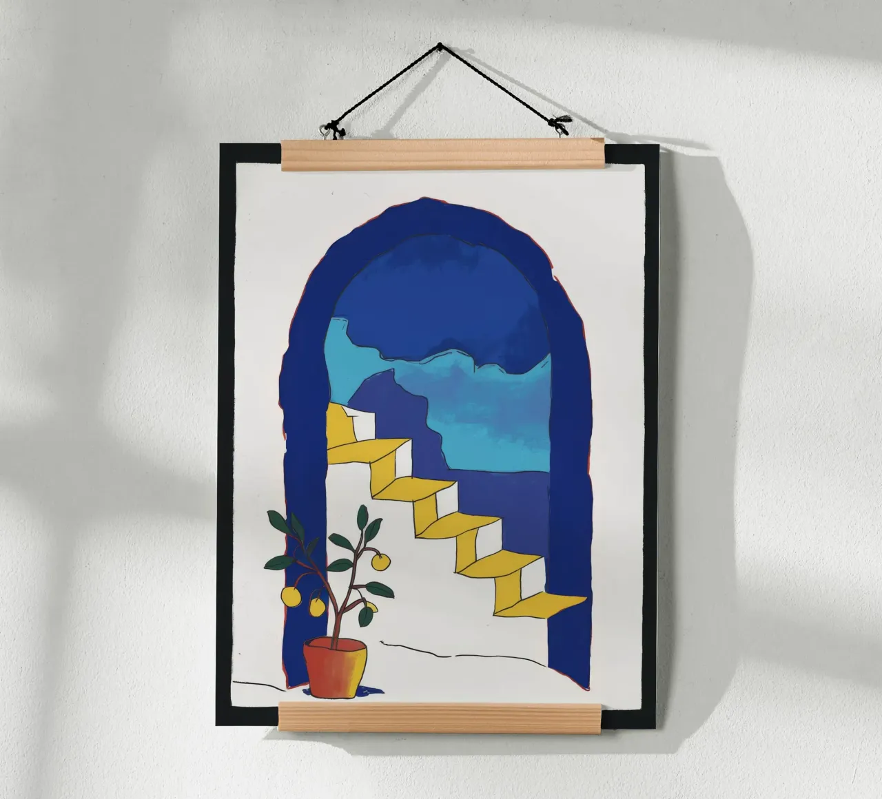 Finestra ad arco Scala poster con telaio in plastica da Muse Artworks