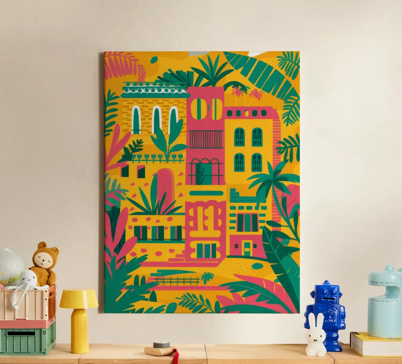 Kleurrijke Favela Vista canvas met Baklijst van FadeAura