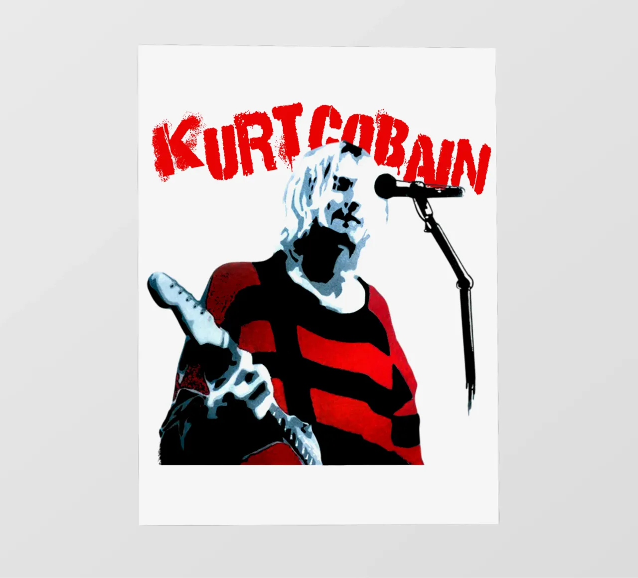 Kurt Cobain a righe telo in pvc da Sigrid Rauuy