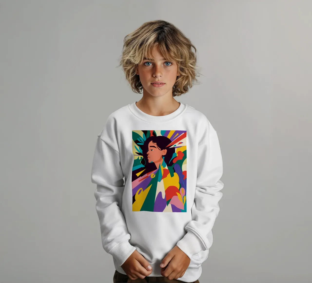Abstract Vrouw Profiel kinder sweatshirt van FadeAura