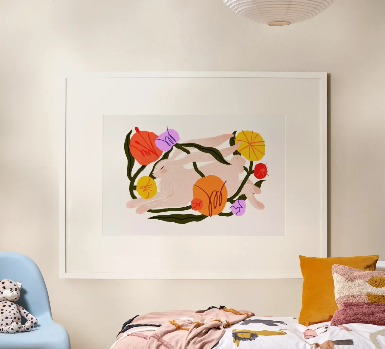 Blooming Bunny poster con telaio in alluminio da Pure