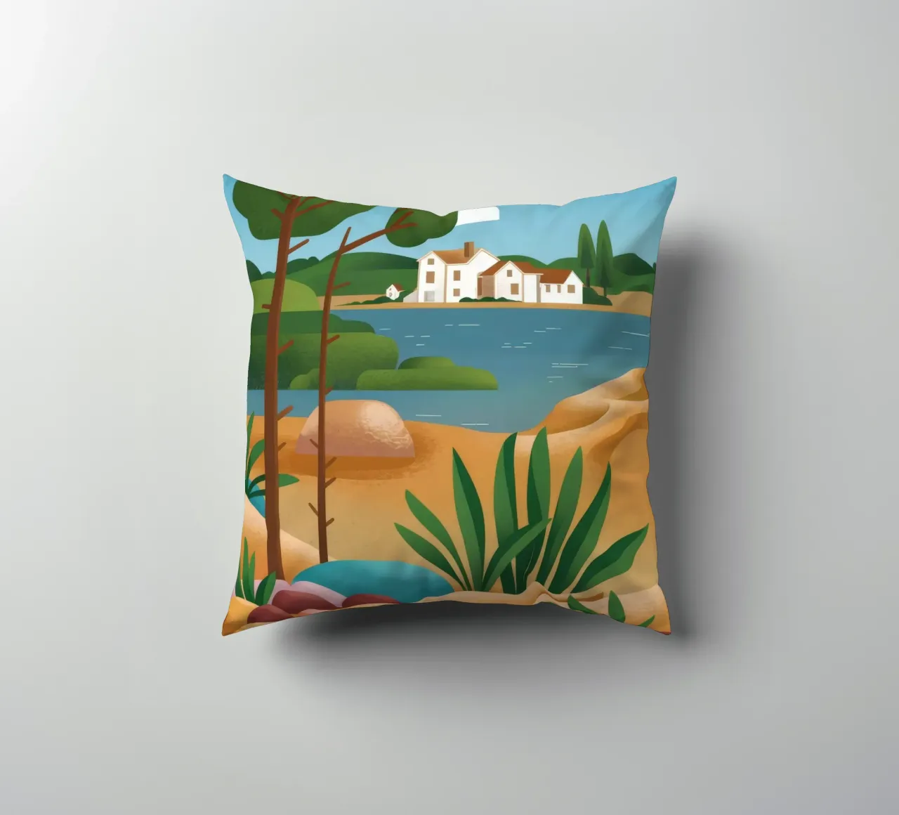 Pebble Beach Vista cuscino da Muse Artworks