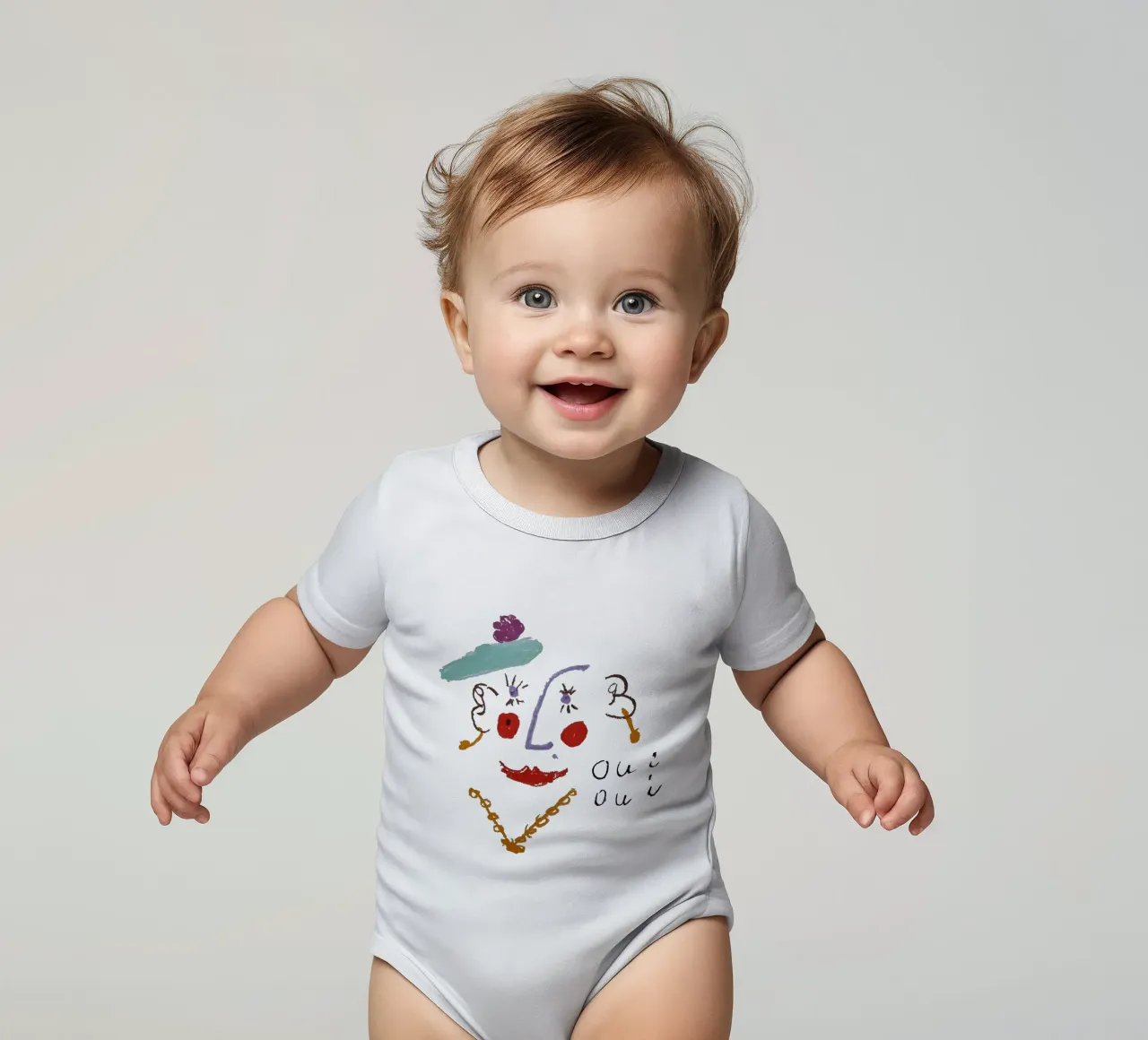 Oui Oui body neonato maniche corte da Ava Baleine