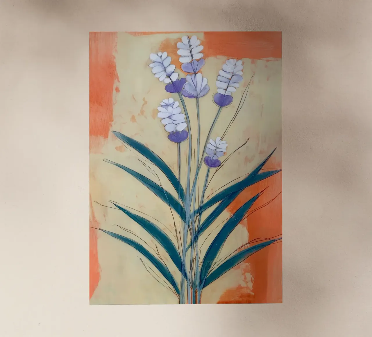 Minimal Lavender Floral Art pellicola backlit da Flow Line