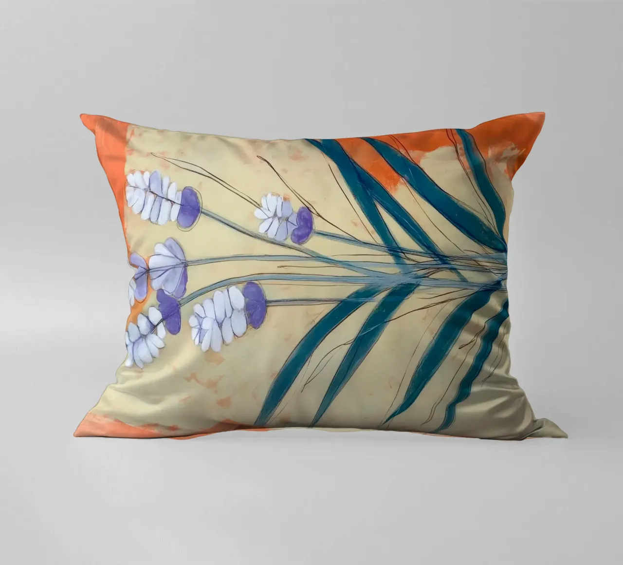 Minimal Lavender Floral Art cuscino da Flow Line