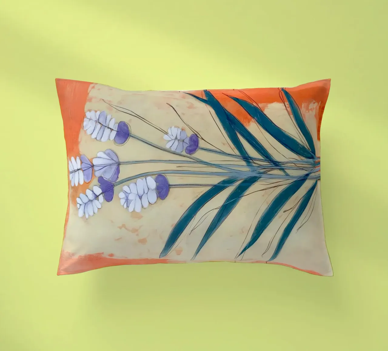 Minimal Lavender Floral Art cuscino da Flow Line