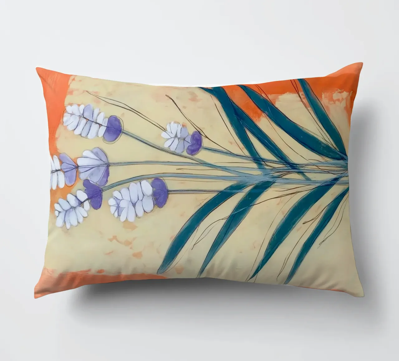 Minimal Lavender Floral Art cuscino da Flow Line