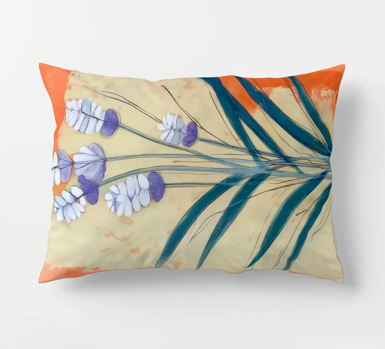 Minimal Lavender Floral Art cuscino da Flow Line