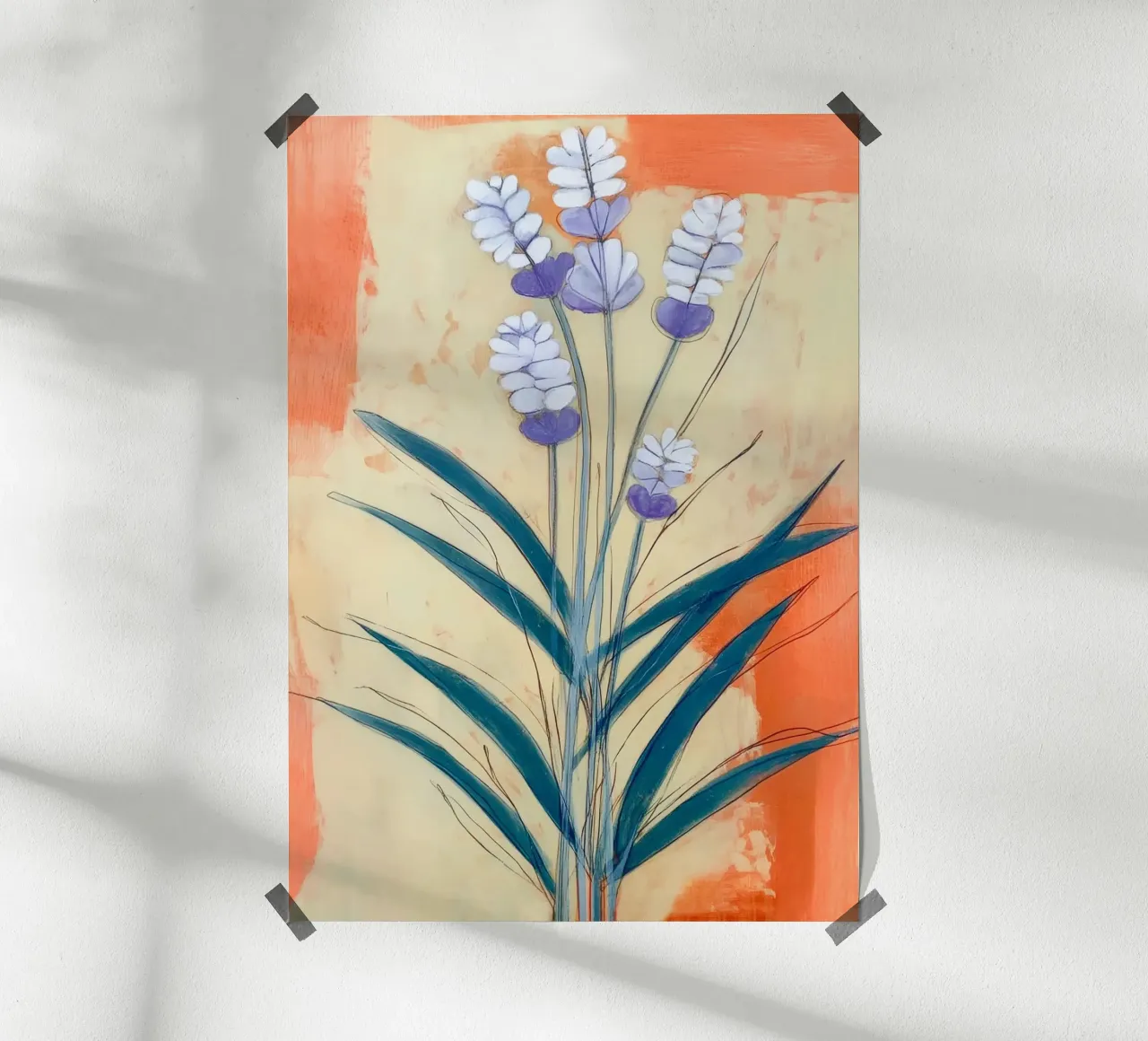 Minimal Lavender Floral Art poster da Flow Line