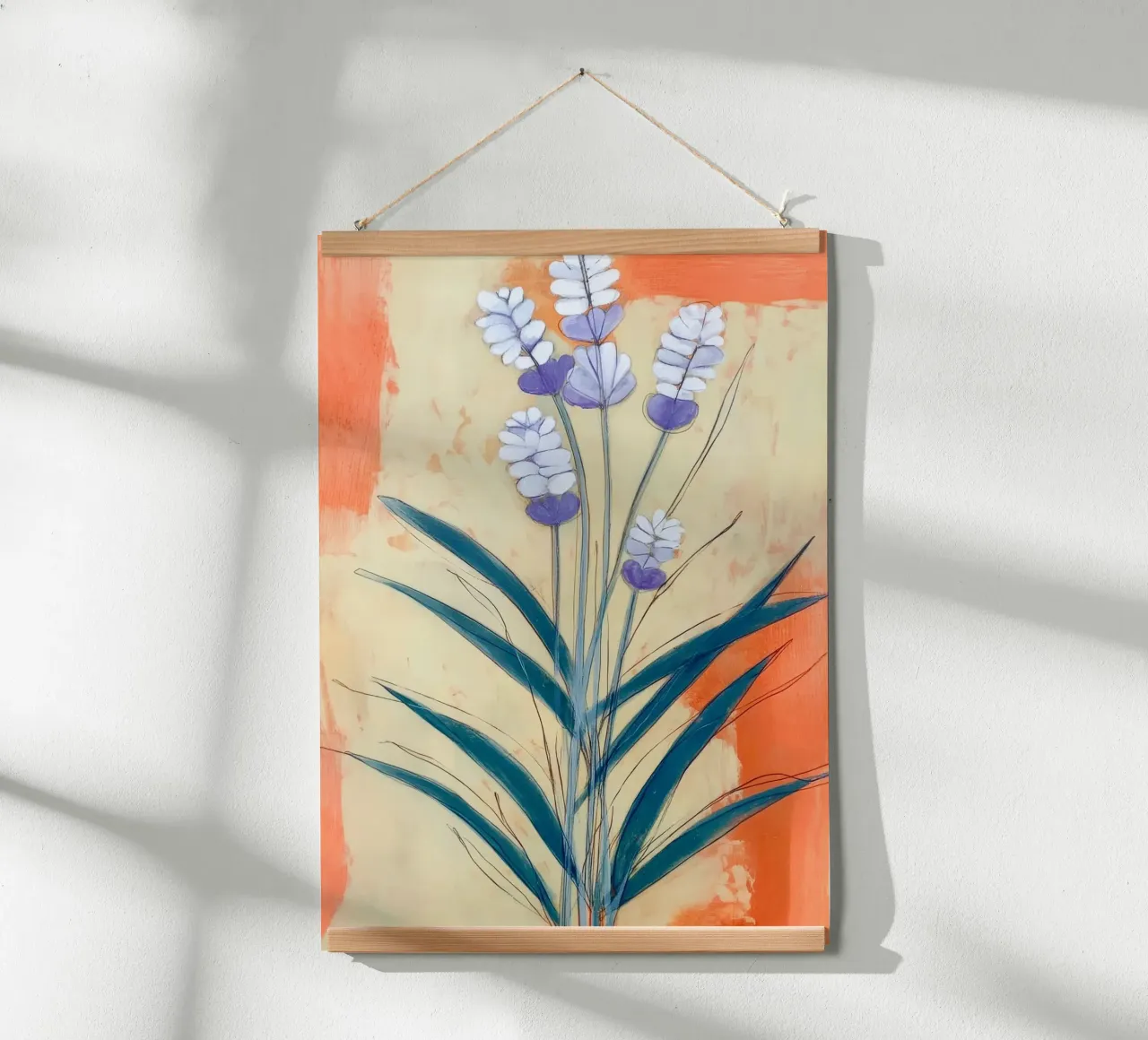 Minimal Lavender Floral Art poster da Flow Line