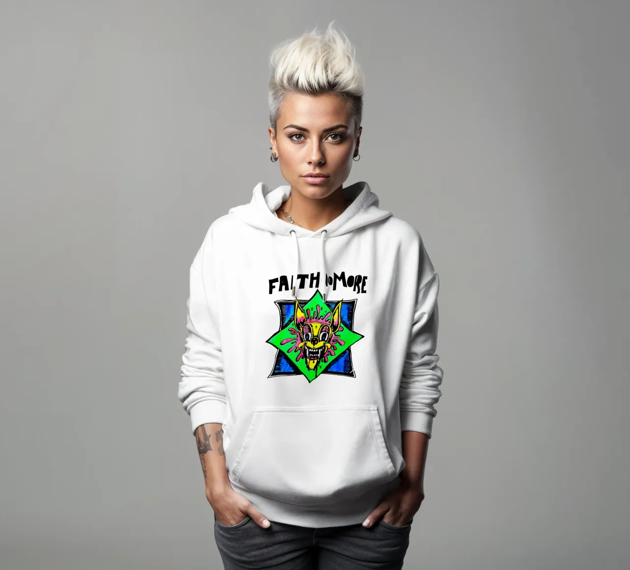 Faith No More - Typography felpa con cappuccio da Tara Bergener
