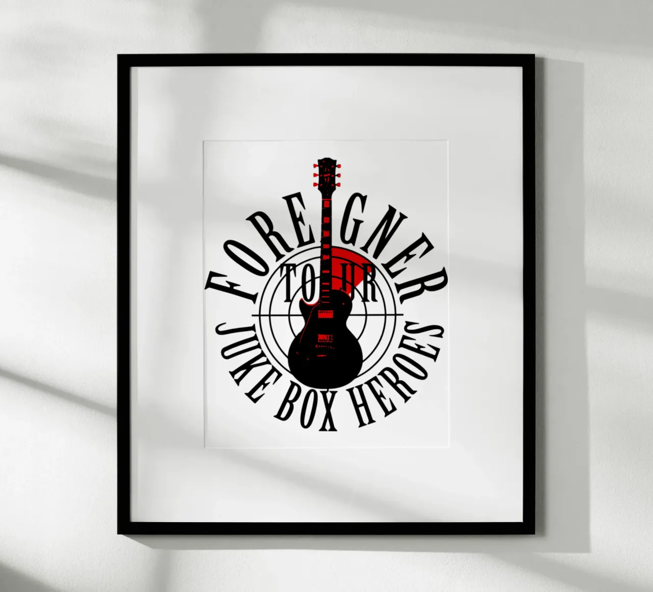 Foreigner - Band poster con telaio in legno da Tara Bergener