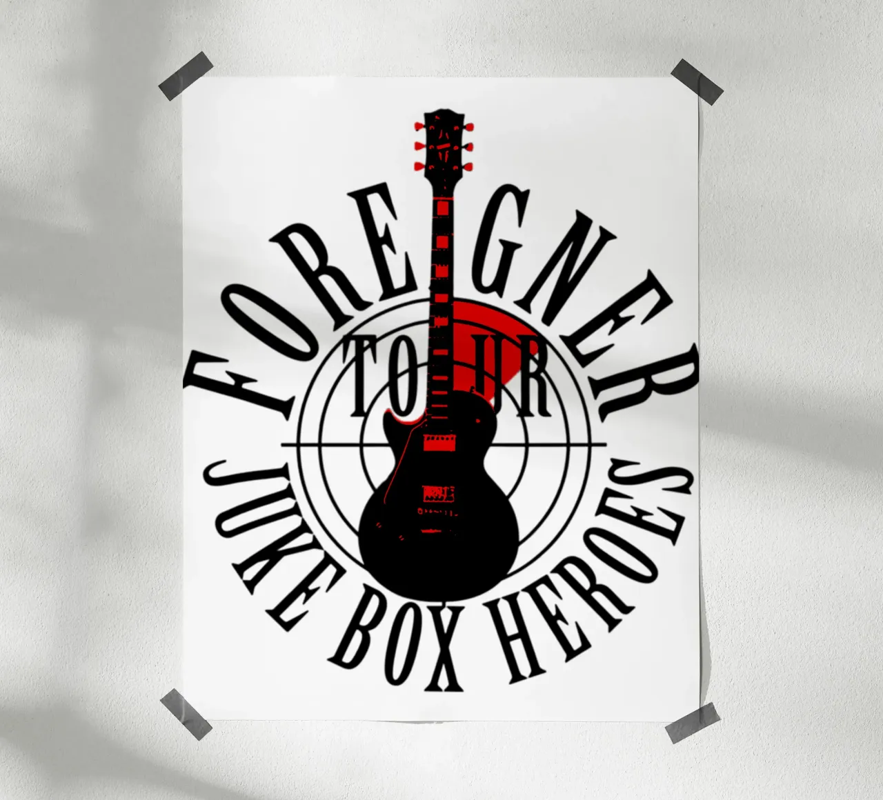 Foreigner - Band poster con telaio in legno da Tara Bergener