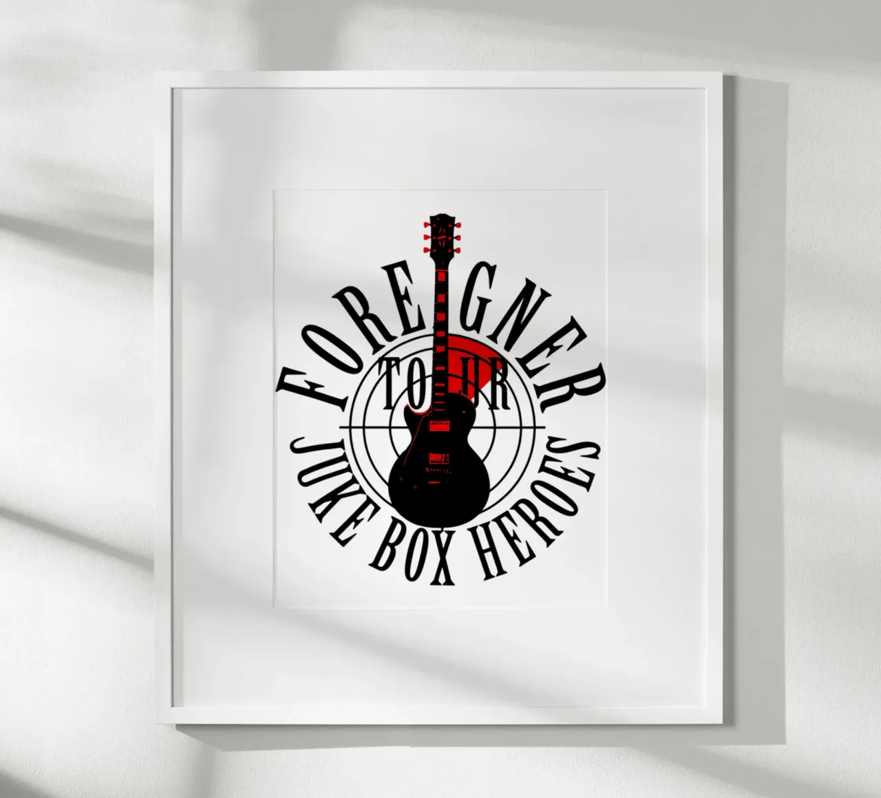 Foreigner - Band poster con telaio in legno da Tara Bergener