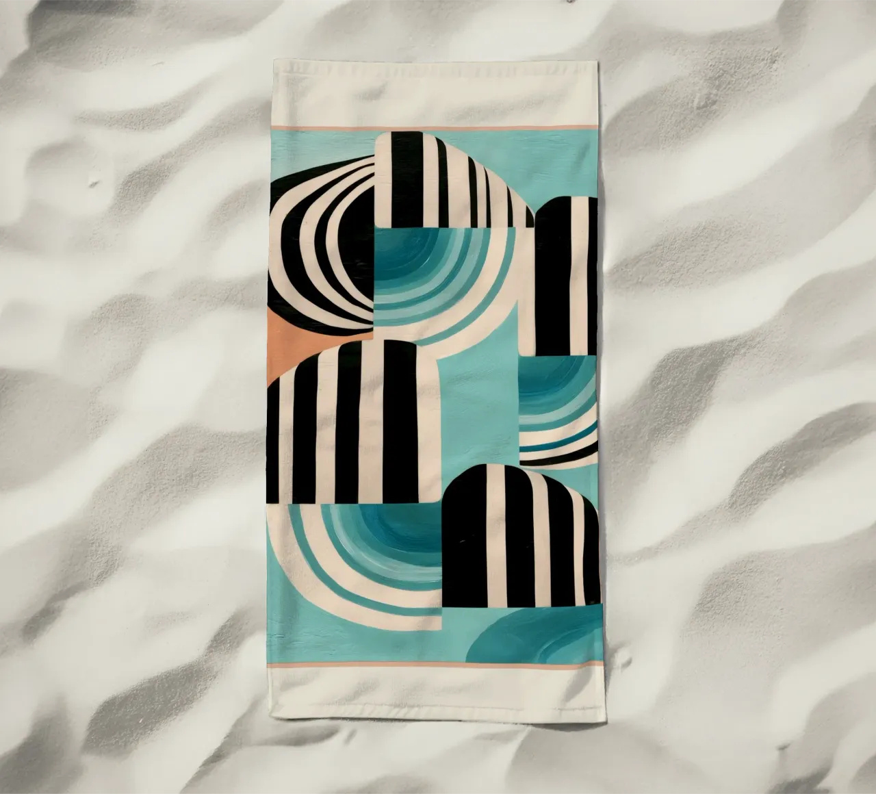 Retro Geometric Shapes 1 telo mare da Nadjaa