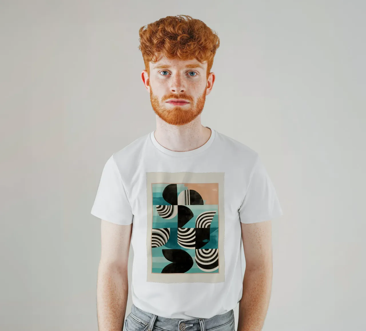 Retro Geometric Shapes 2 t-shirt da Nadjaa