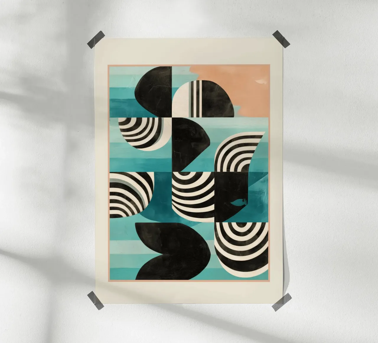 Retro Geometric Shapes 2 carta hahnemühle da Nadjaa