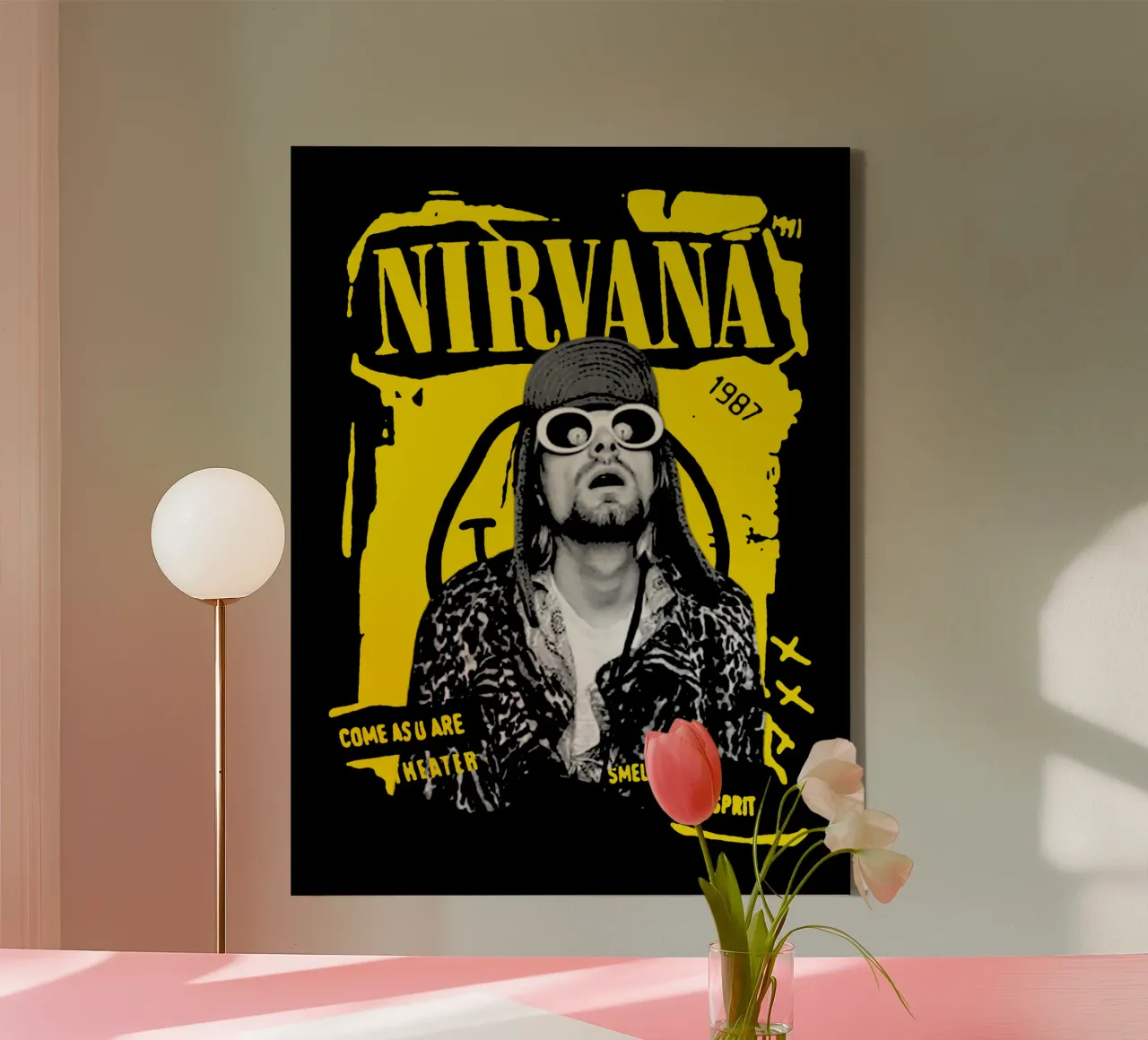 Kurt Cobain - Stile Y2K tela con Cornice a cassetta da https://www.juniqe.com/uk/shop/Henndraws