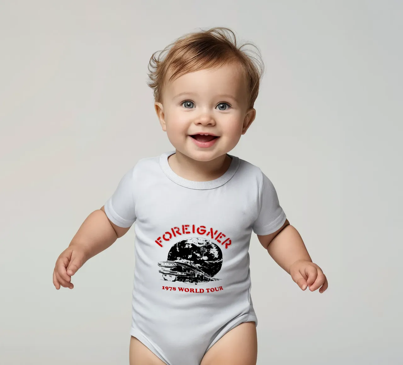 Foreigner - Train Kurzarm Babybody von Tara Bergener
