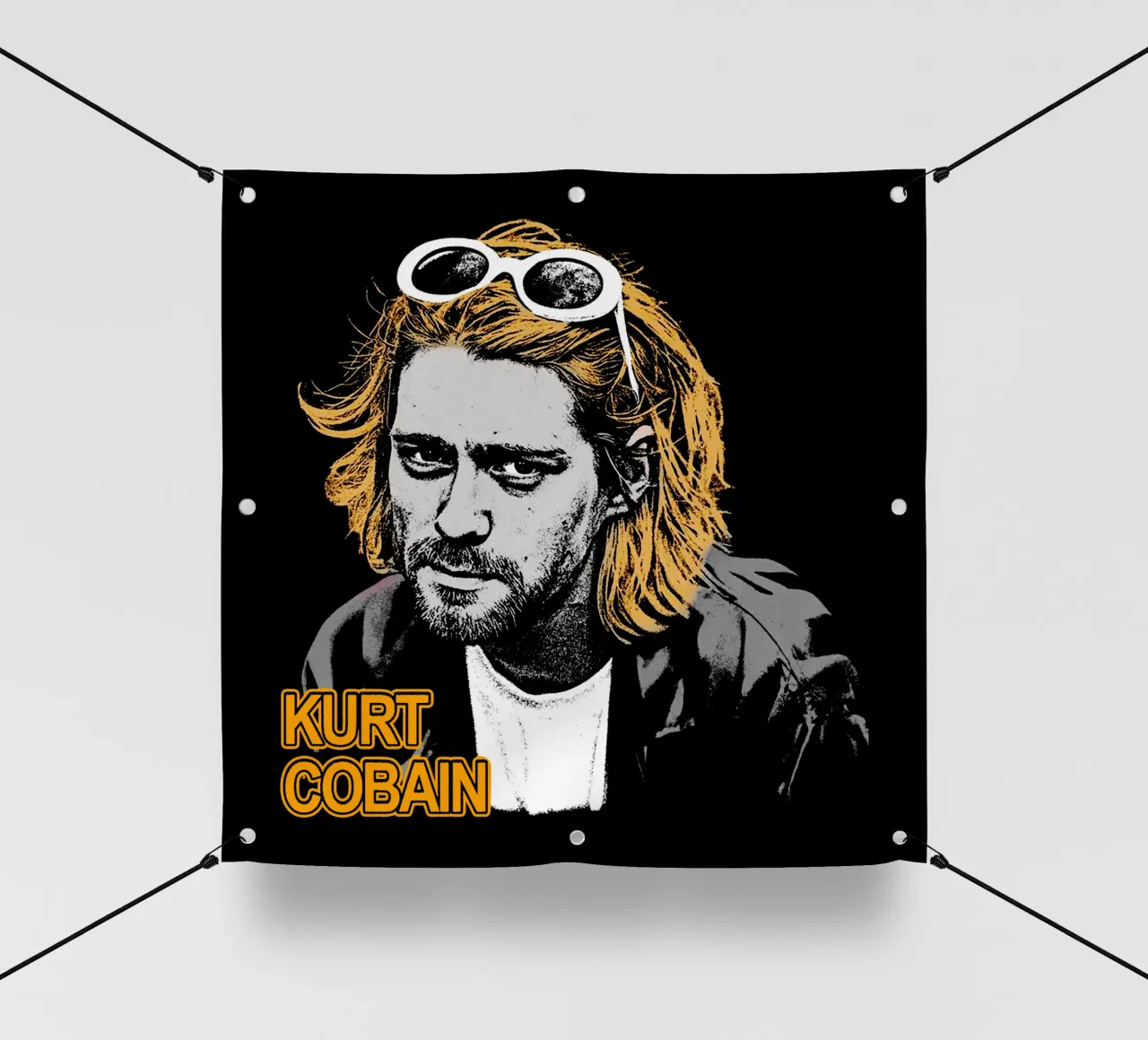 Pop Art Kurt Cobain telo in pvc da https://www.juniqe.com/uk/shop/Henndraws