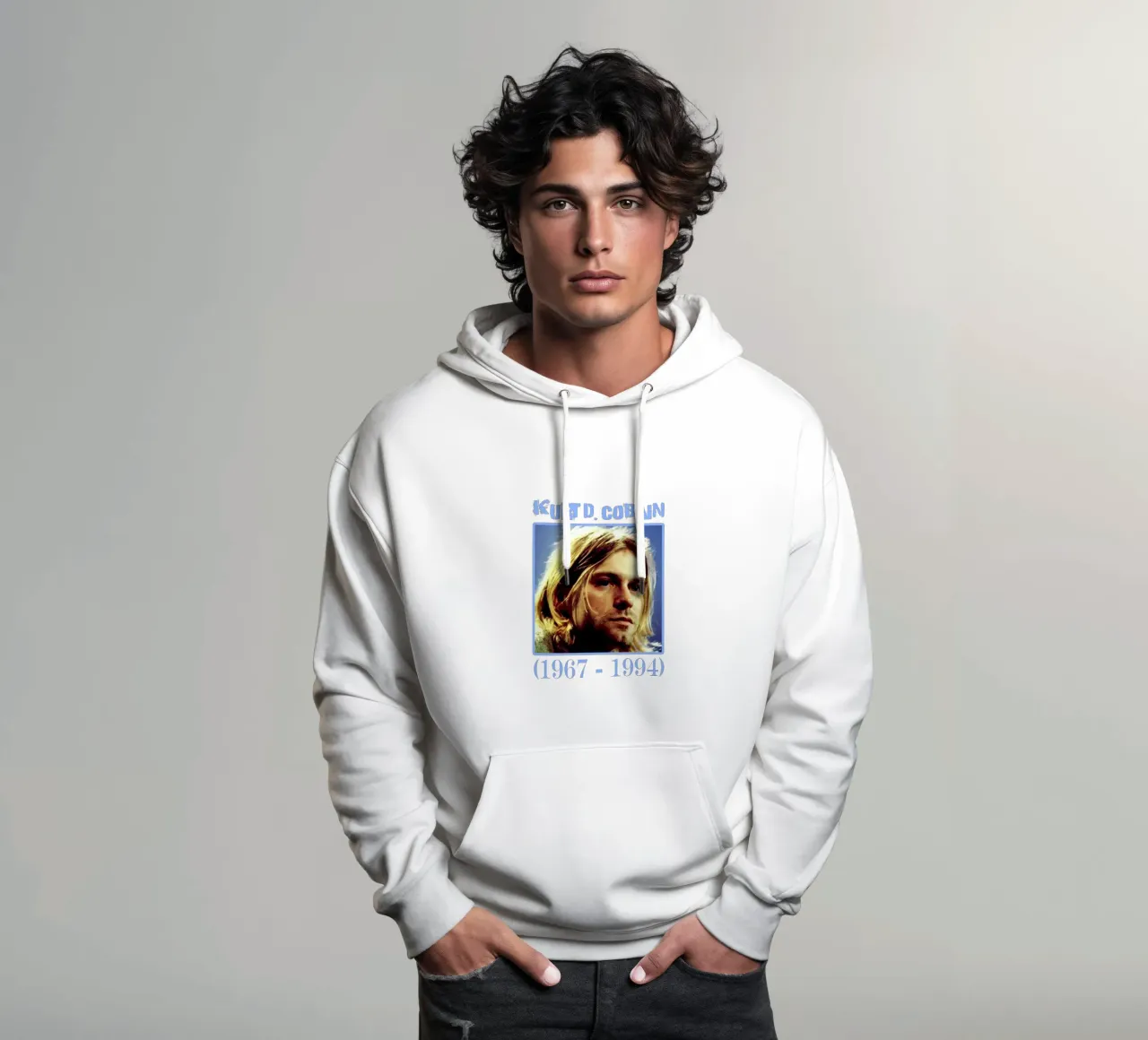 Riposa in pace Kurt Cobain felpa con cappuccio da https://www.juniqe.com/uk/shop/Henndraws