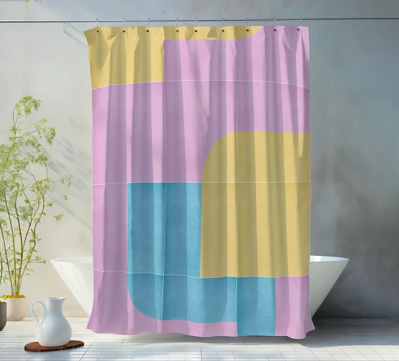 Retro Tiles 10 tenda da doccia da designdn
