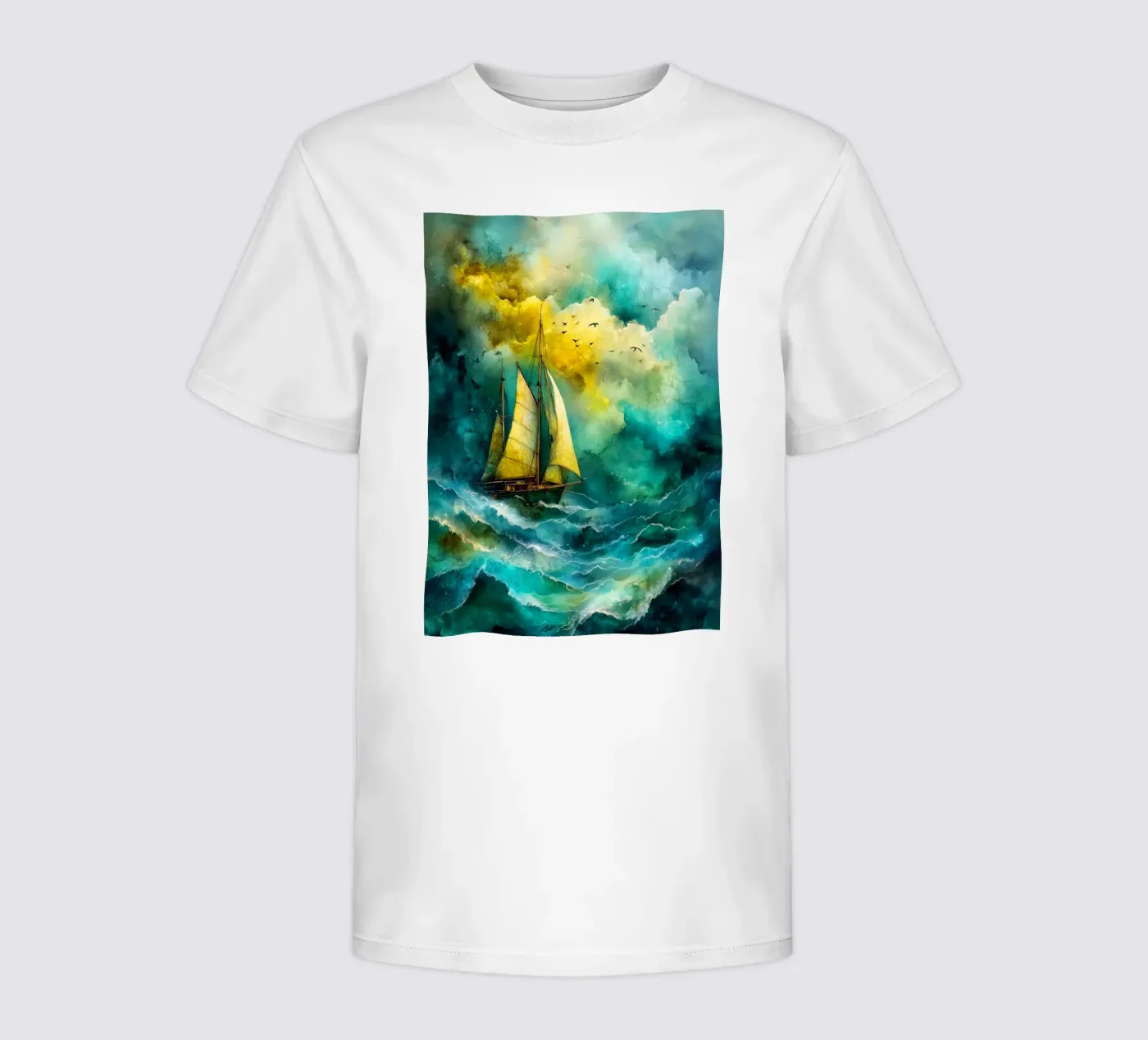 Sailing boat kinder t-shirt van Justyna Jaszke JBJart