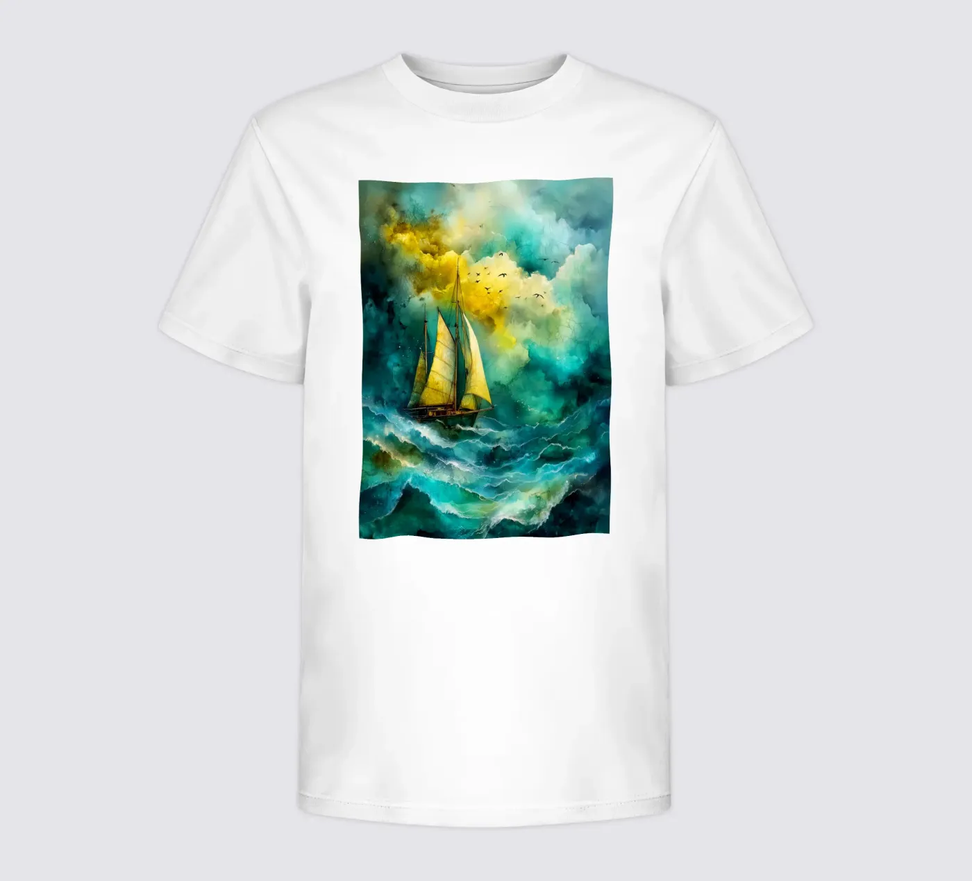 Sailing boat kinder t-shirt van Justyna Jaszke JBJart