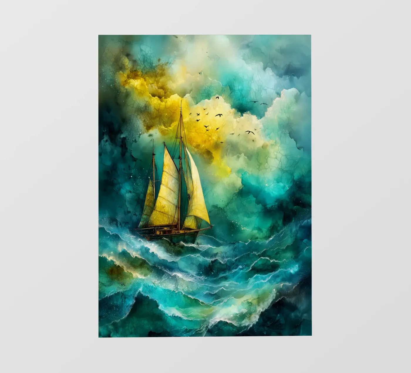 Sailing boat backlit folie van Justyna Jaszke JBJart